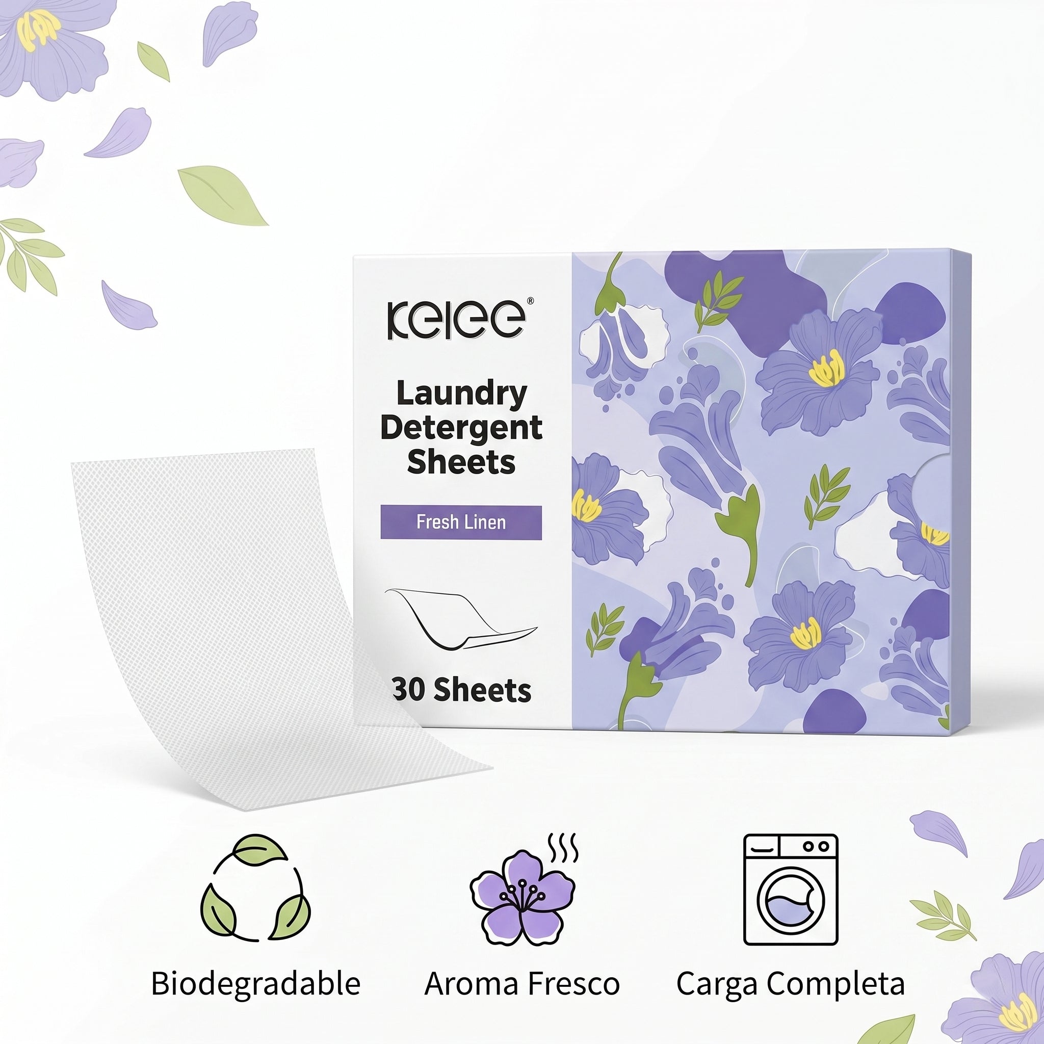 Detergente en Tiras Biodegradable para Ropa 30 Hojas