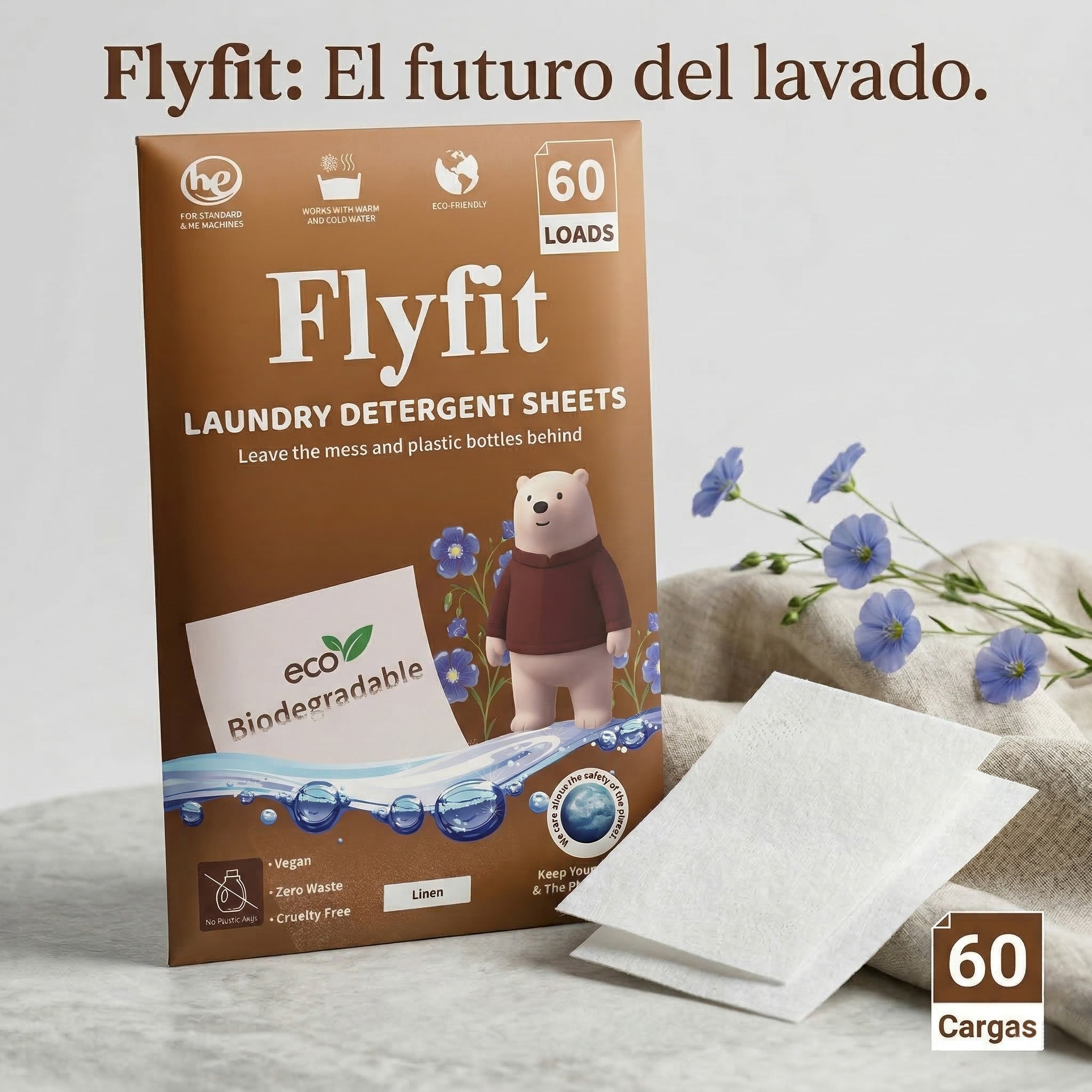 Detergente para Ropa en Hojas Biodegradables 60 Lavadas