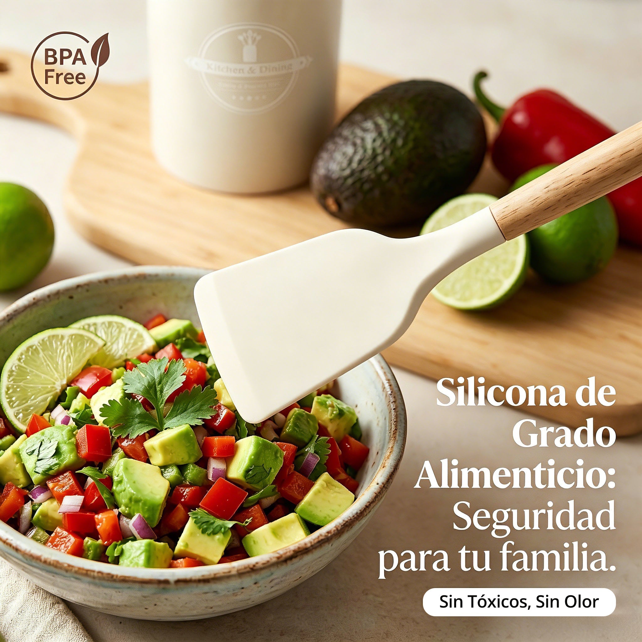 Set de 11 Utensilios de Cocina de Silicona Antiadherente